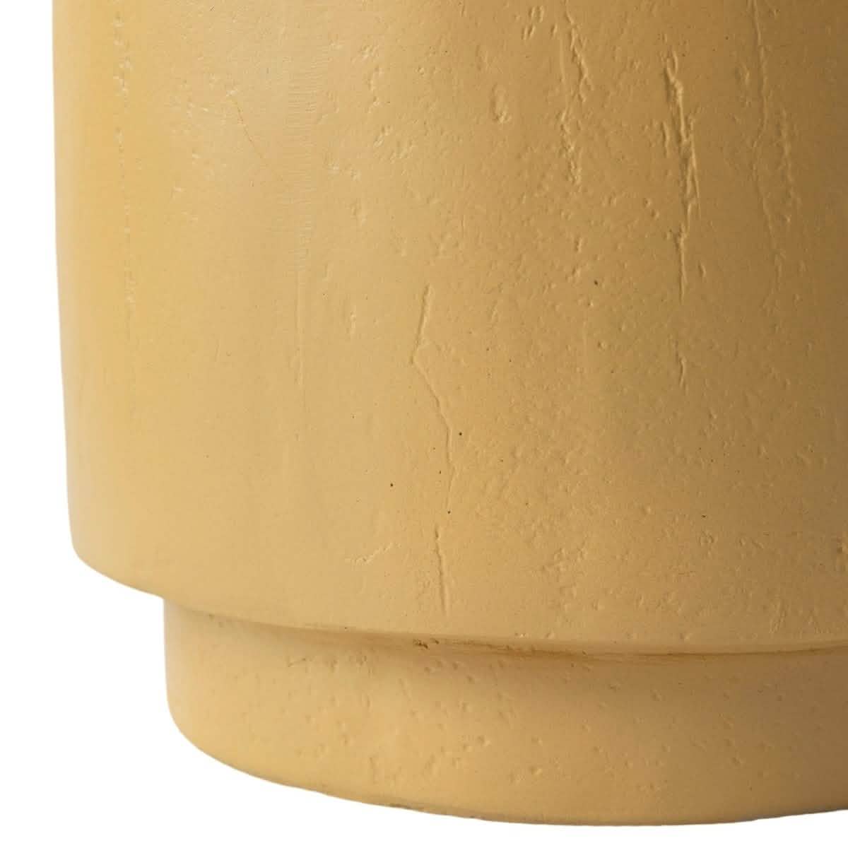 Ramble 14" Wide Round Side Fiberstone Table With Travertine/Painted Finish Tapered Base