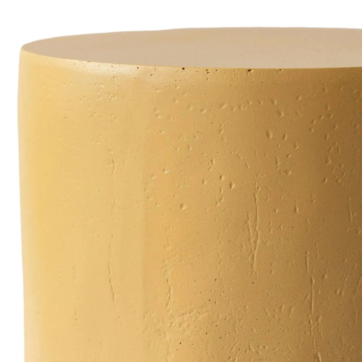 Ramble 14" Wide Round Side Table – Modern Fiberstone Accent End Table for Indoor Outdoor Beige Side Table Leisuremod