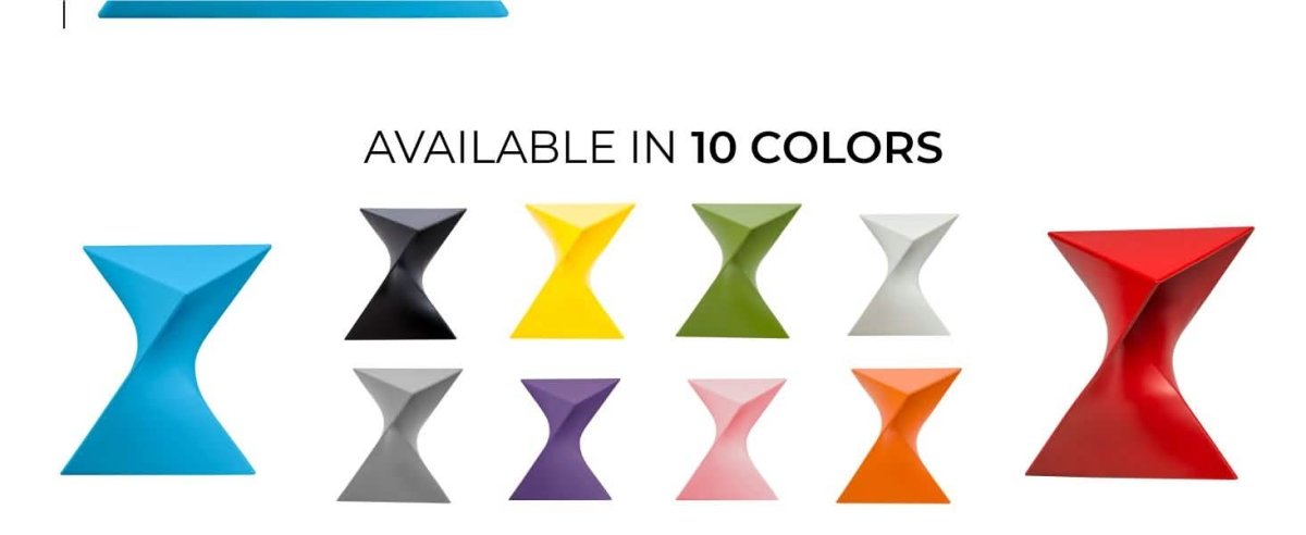 Randolph Triangular Accent Side Table in ABS/PC Plastic