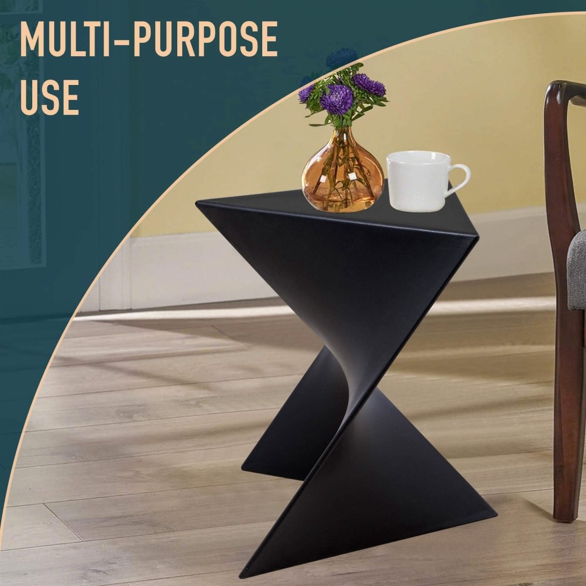 Randolph Triangular Accent Side Table in ABS/PC Plastic