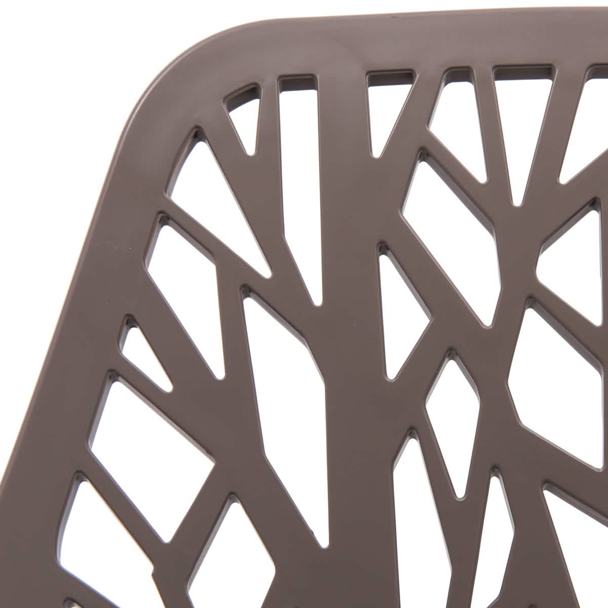 Ravenna 5 - Piece Dining Set: 4 Stackable Plastic Chairs & Round Wood Table, Metal Base