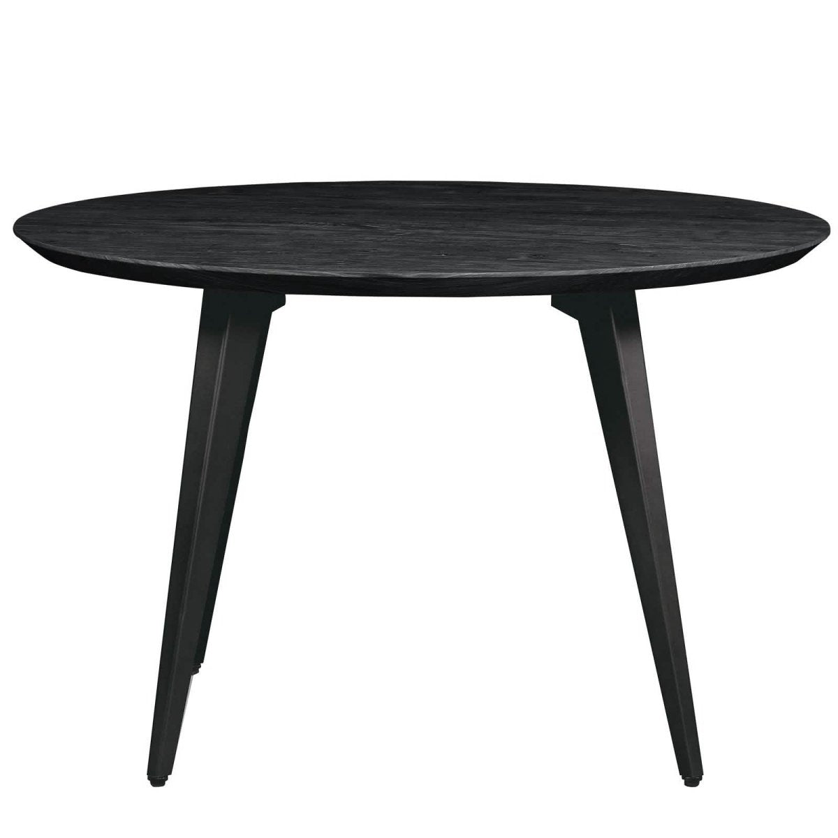 Ravenna 5 - Piece Dining Set: 4 Stackable Plastic Chairs & Round Wood Table, Metal Base