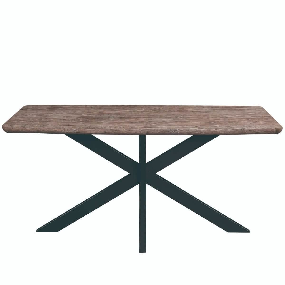 Ravenna 69" Rectangular Wood Dining Table with 6 Euston Wicker Dining Chairs
