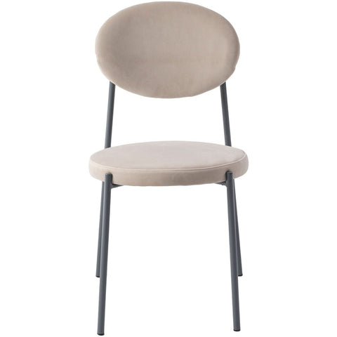 Euston Modern Velvet Dining Kitchen Side Chair with Powder Coated Grey Steel Frame, Set of 4