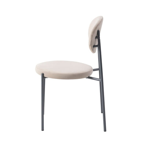 Euston Modern Velvet Dining Kitchen Side Chair with Powder Coated Grey Steel Frame, Set of 4