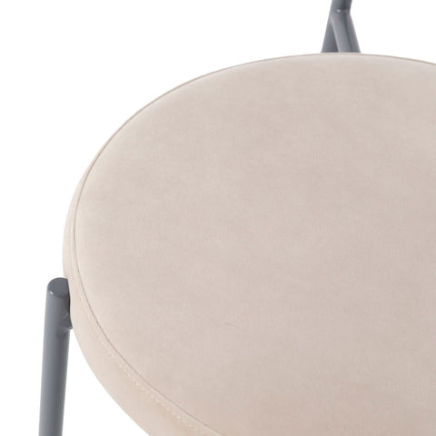 Euston Modern Velvet Dining Kitchen Side Chair with Powder Coated Grey Steel Frame, Set of 4