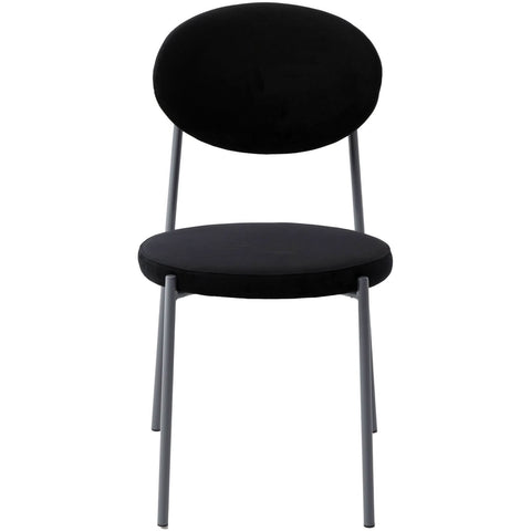 Euston Modern Velvet Dining Kitchen Side Chair with Powder Coated Grey Steel Frame, Set of 4