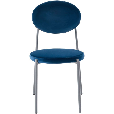 Euston Modern Velvet Dining Kitchen Side Chair with Powder Coated Grey Steel Frame, Set of 4
