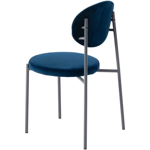 Euston Modern Velvet Dining Kitchen Side Chair with Powder Coated Grey Steel Frame, Set of 4