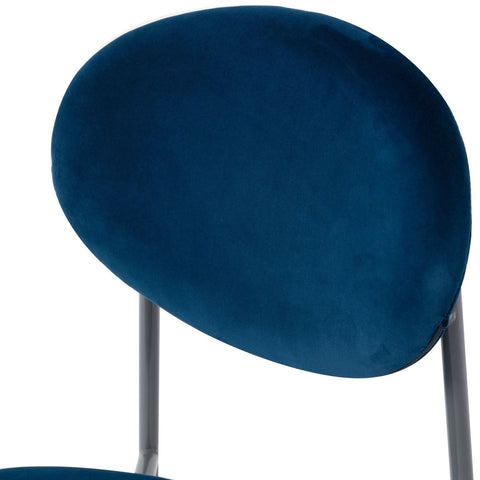 Euston Modern Velvet Dining Kitchen Side Chair with Powder Coated Grey Steel Frame, Set of 4