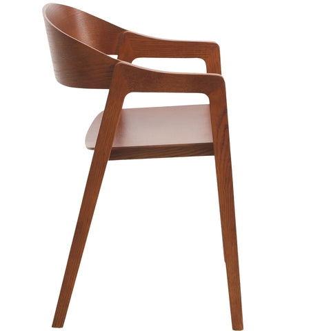 Rivo Dining Chairs in Sturdy Oak Wood with Open Back Design and Armrests