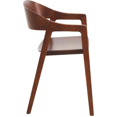 Rivo Dining Chairs in Sturdy Oak Wood with Open Back Design and Armrests