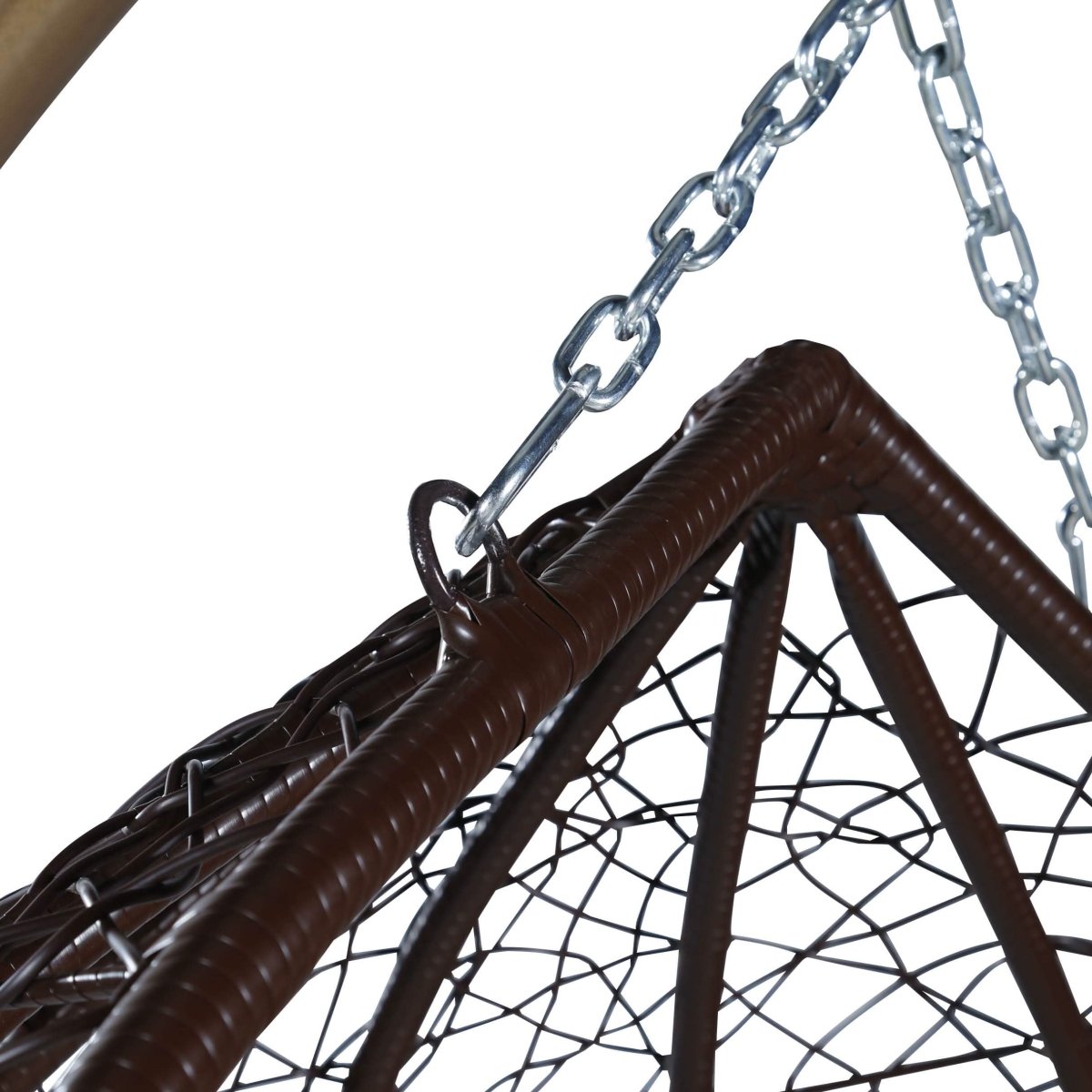 Recluse Modern Outdoor Egg Swing Chair Black/Brown/Grey Frame in Teardrop Design with ES57 Cushion