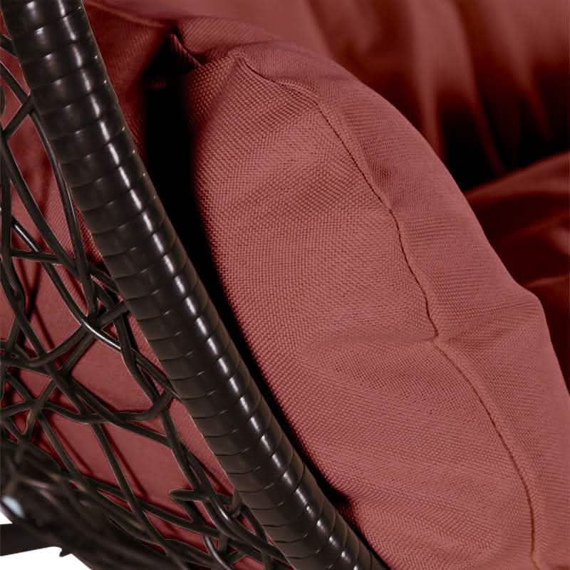 Recluse Modern Outdoor Egg Swing Chair Black/Brown/Grey Frame in Teardrop Design with ES57 Cushion