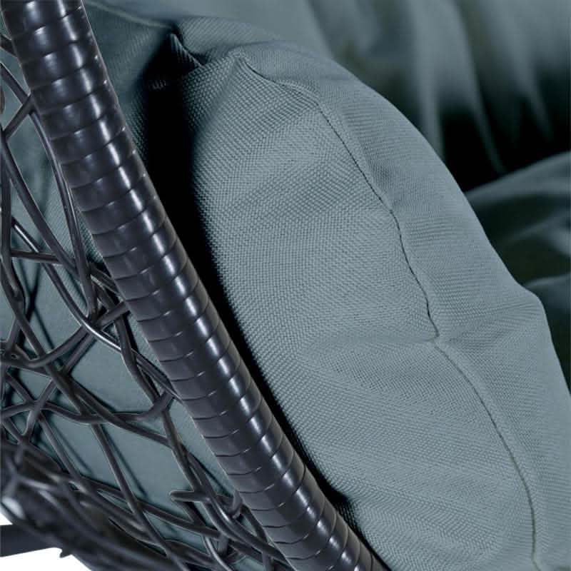 Recluse Modern Outdoor Egg Swing Chair Black/Brown/Grey Frame in Teardrop Design with ES57 Cushion