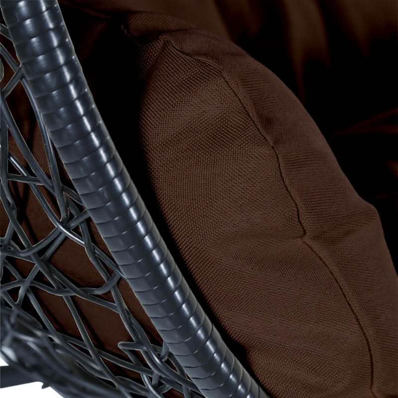 Recluse Modern Outdoor Egg Swing Chair Black/Brown/Grey Frame in Teardrop Design with ES57 Cushion