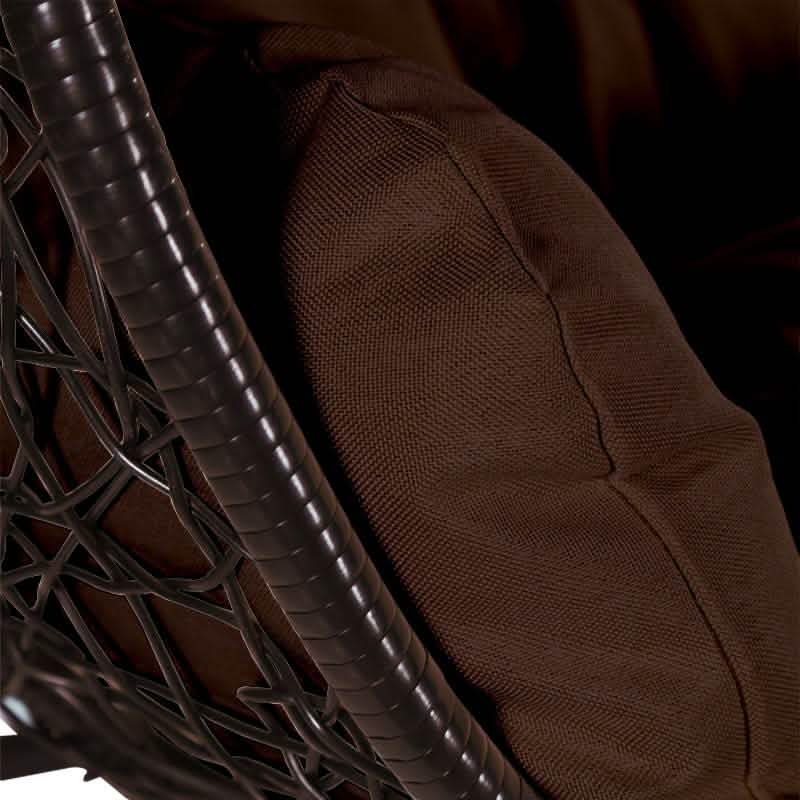 Recluse Modern Outdoor Egg Swing Chair Black/Brown/Grey Frame in Teardrop Design with ES57 Cushion