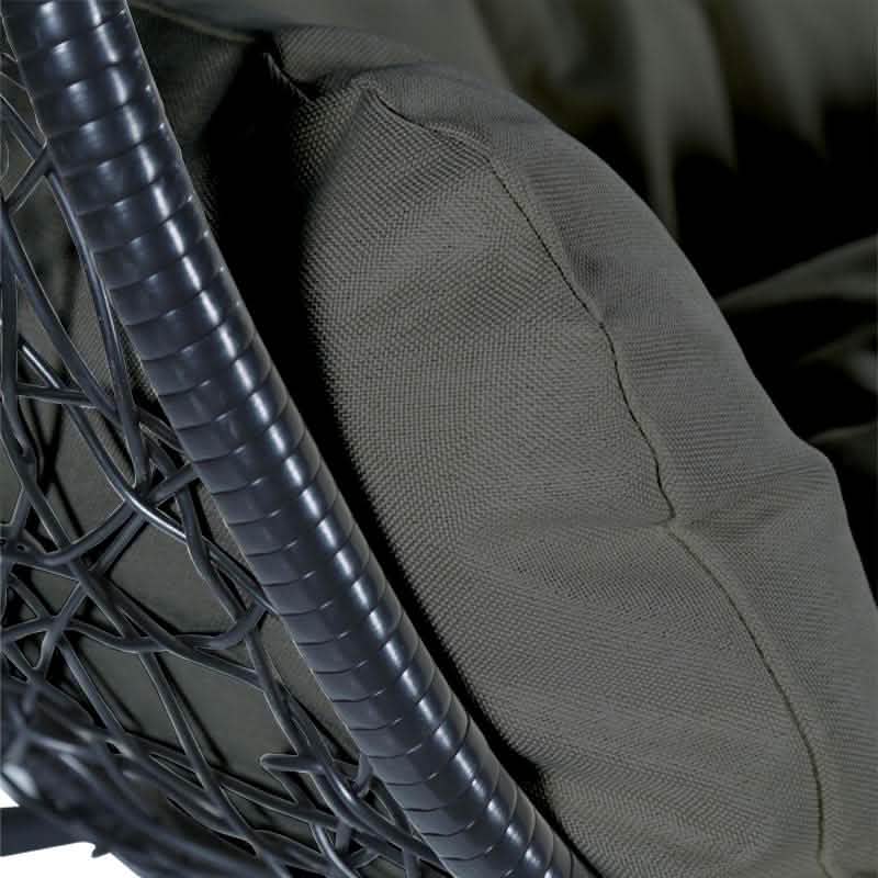 Recluse Modern Outdoor Egg Swing Chair Black/Brown/Grey Frame in Teardrop Design with ES57 Cushion