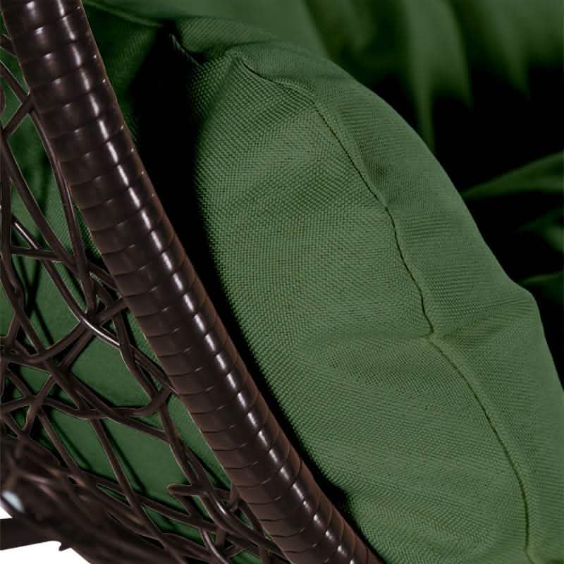 Recluse Modern Outdoor Egg Swing Chair Black/Brown/Grey Frame in Teardrop Design with ES57 Cushion