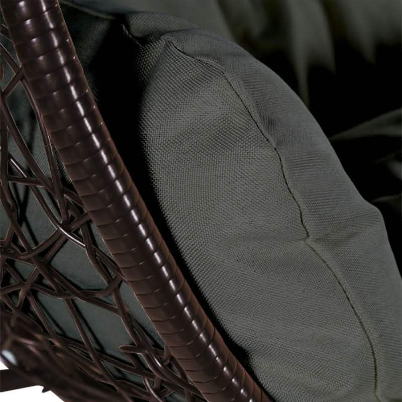 Recluse Modern Outdoor Egg Swing Chair Black/Brown/Grey Frame in Teardrop Design with ES57 Cushion