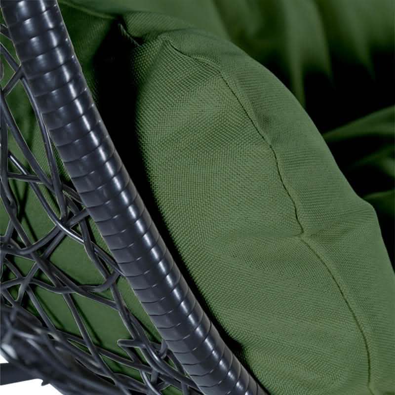 Recluse Modern Outdoor Egg Swing Chair Black/Brown/Grey Frame in Teardrop Design with ES57 Cushion