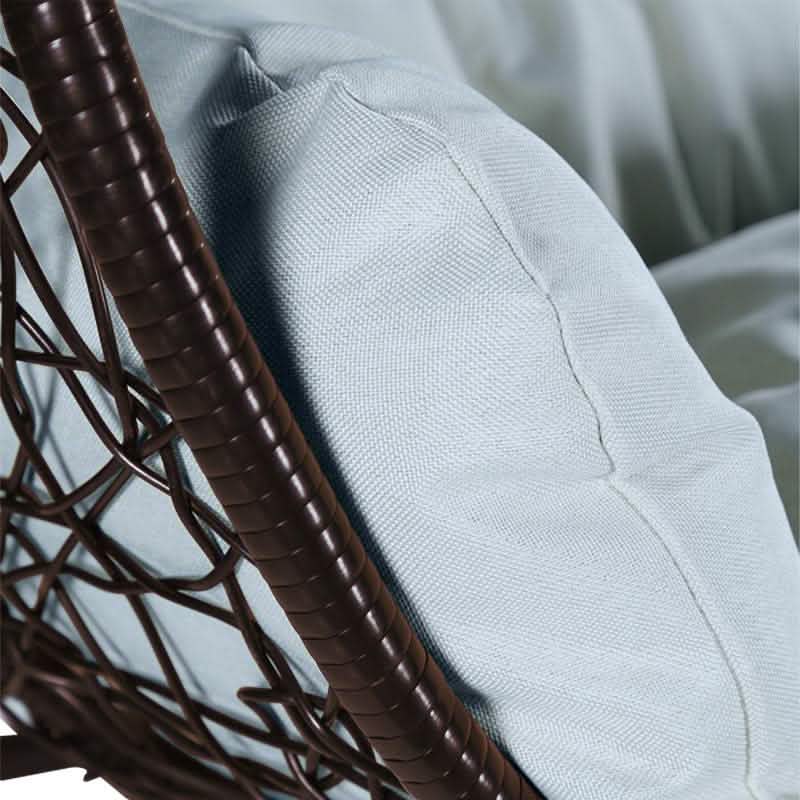 Recluse Modern Outdoor Egg Swing Chair Black/Brown/Grey Frame in Teardrop Design with ES57 Cushion