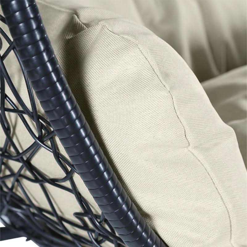 Recluse Modern Outdoor Egg Swing Chair Black/Brown/Grey Frame in Teardrop Design with ES57 Cushion