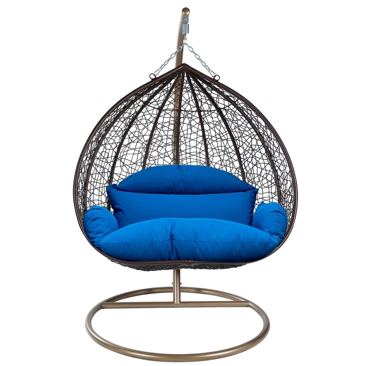 Recluse Modern Outdoor Egg Swing Chair Black/Brown/Grey Frame in Teardrop Design with ES57 Cushion