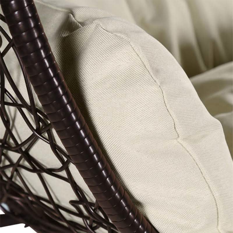 Recluse Modern Outdoor Egg Swing Chair Black/Brown/Grey Frame in Teardrop Design with ES57 Cushion