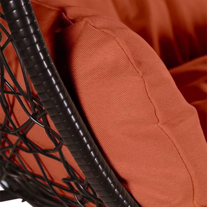 Recluse Modern Outdoor Egg Swing Chair Black/Brown/Grey Frame in Teardrop Design with ES57 Cushion