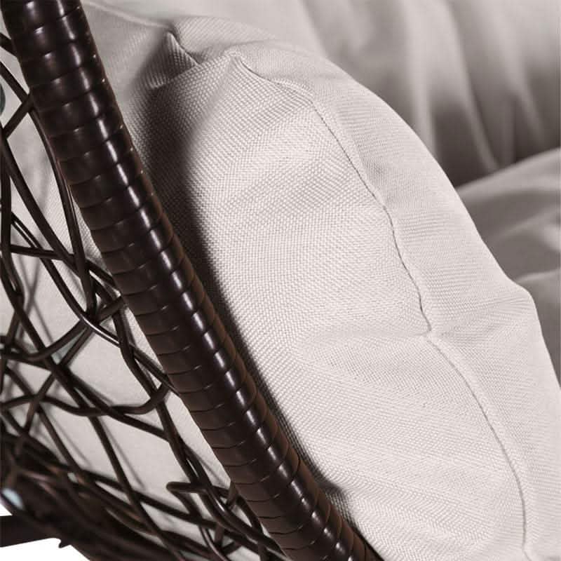Recluse Modern Outdoor Egg Swing Chair Black/Brown/Grey Frame in Teardrop Design with ES57 Cushion