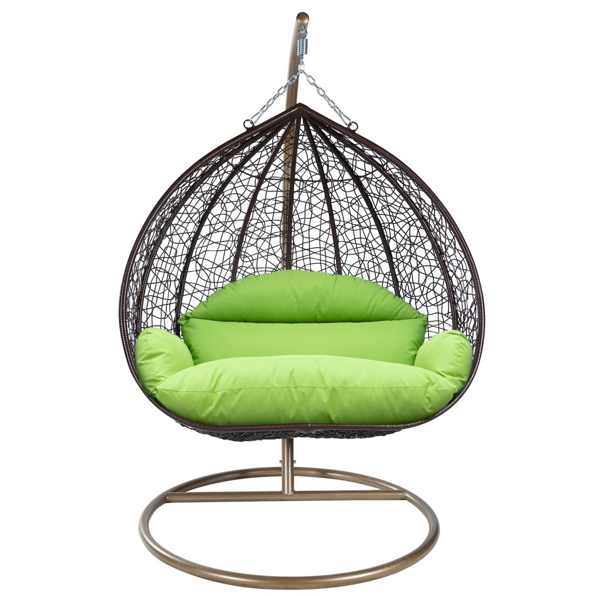 Recluse Modern Outdoor Egg Swing Chair Black/Brown/Grey Frame in Teardrop Design with ES57 Cushion