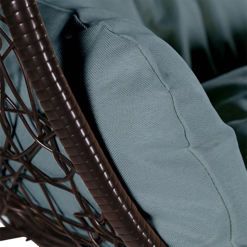 Recluse Modern Outdoor Egg Swing Chair Black/Brown/Grey Frame in Teardrop Design with ES57 Cushion