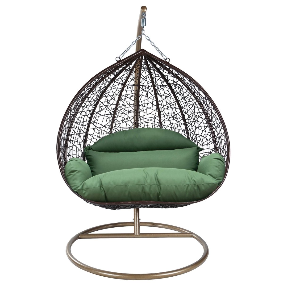 Recluse Modern Outdoor Egg Swing Chair Black/Brown/Grey Frame in Teardrop Design with ES57 Cushion