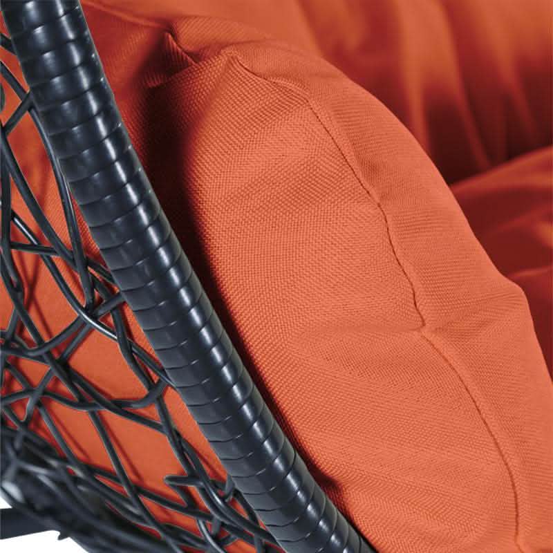 Recluse Modern Outdoor Egg Swing Chair Black/Brown/Grey Frame in Teardrop Design with ES57 Cushion