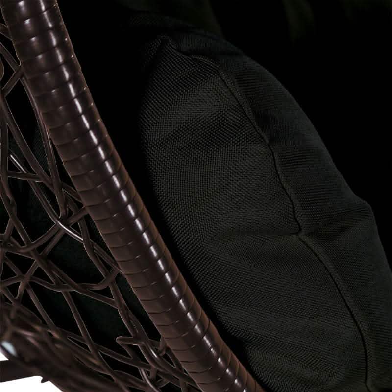 Recluse Modern Outdoor Egg Swing Chair Black/Brown/Grey Frame in Teardrop Design with ES57 Cushion