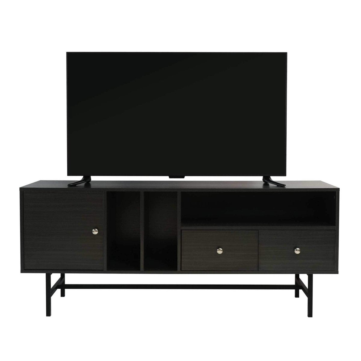 Rochester Modern Rectangular TV Stand: Enclosed Storage & Powder - Coated Iron Legs