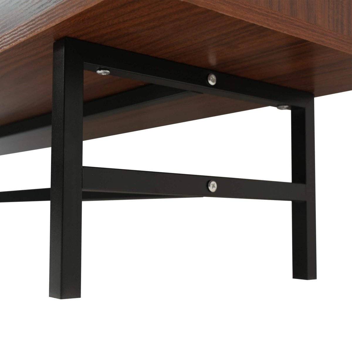 Rochester Modern Rectangular TV Stand: Enclosed Storage & Powder - Coated Iron Legs