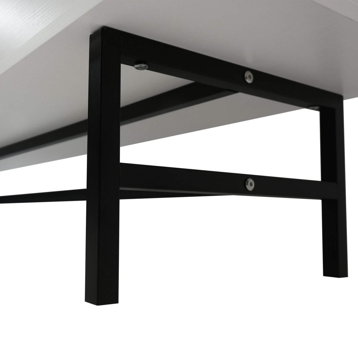 Rochester Modern Rectangular TV Stand: Enclosed Storage & Powder - Coated Iron Legs
