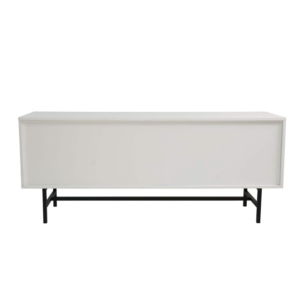Rochester Modern Rectangular TV Stand: Enclosed Storage & Powder - Coated Iron Legs