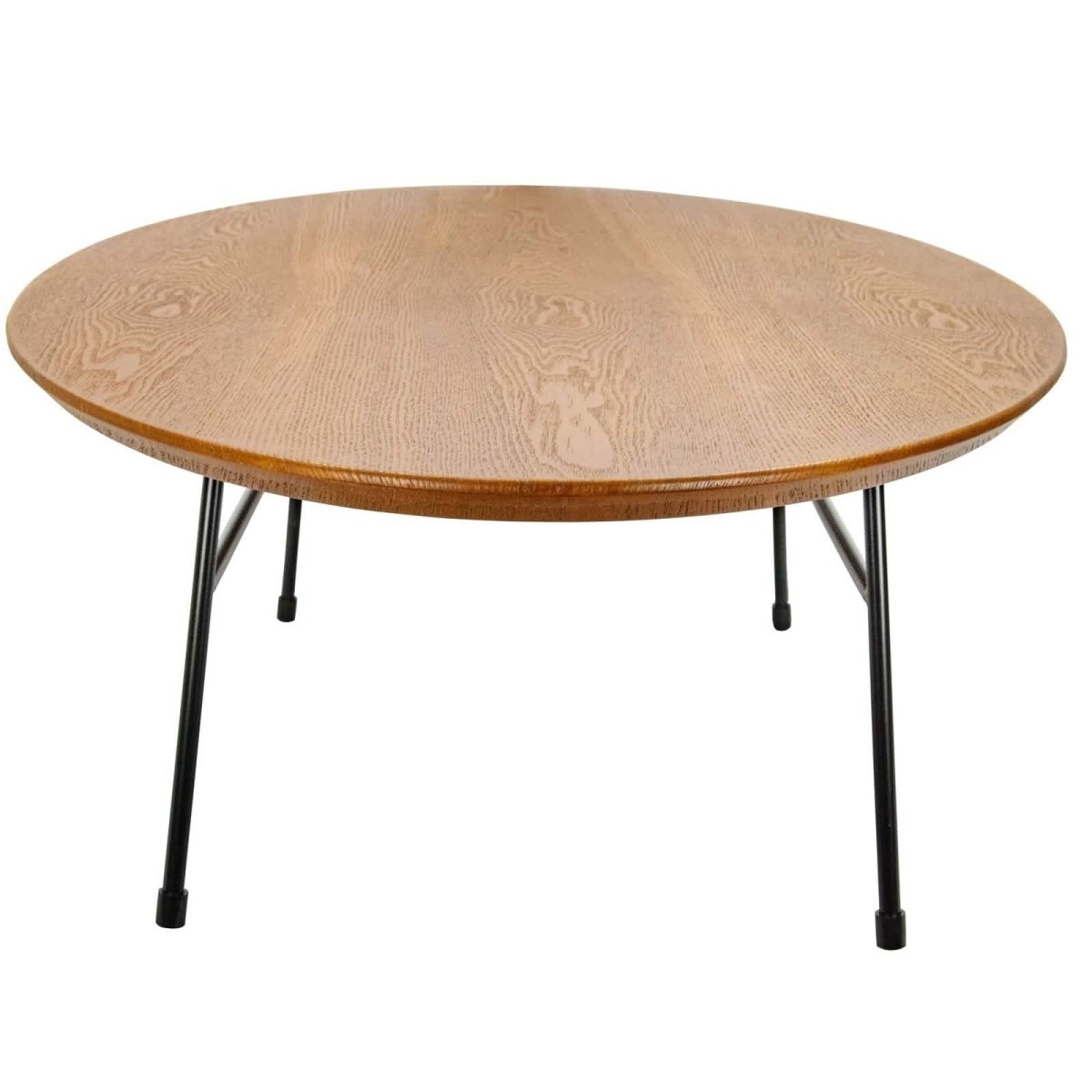 Rossmore Oval Coffee Table with MDF Wood Tabletop in Black/White Steel Frame