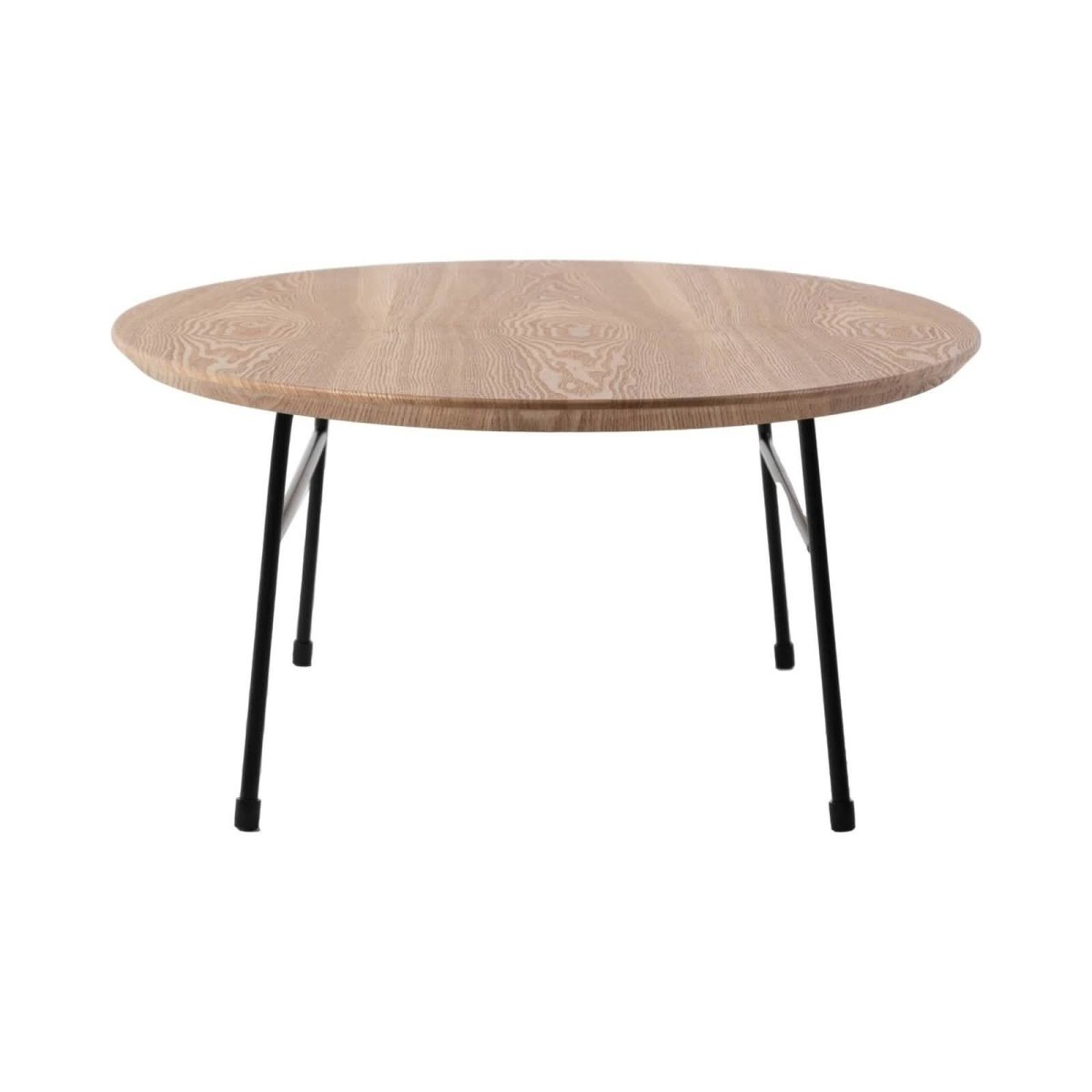 Rossmore Oval Coffee Table with MDF Wood Tabletop in Black/White Steel Frame