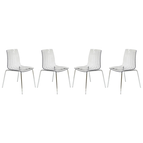 Ralph Dining Chair in Clear Set of 4