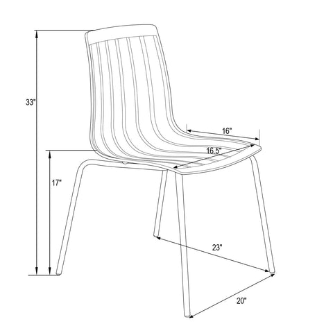 Ralph Dining Chair in Clear Set of 4