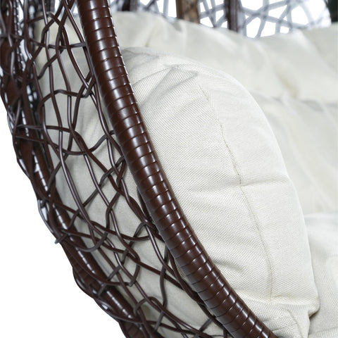 Recluse Two-Person Seater Hanging Egg Swing Chair with Teardrop Design
