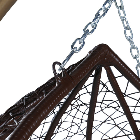 Recluse Two-Person Seater Hanging Egg Swing Chair with Teardrop Design