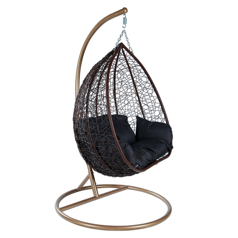 Recluse Two-Person Seater Hanging Egg Swing Chair with Teardrop Design