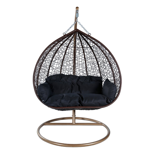 Recluse Two-Person Seater Hanging Egg Swing Chair with Teardrop Design