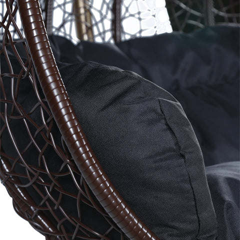 Recluse Two-Person Seater Hanging Egg Swing Chair with Teardrop Design