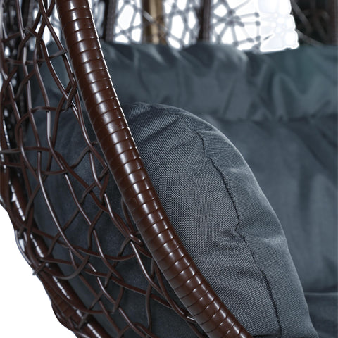 Recluse Two-Person Seater Hanging Egg Swing Chair with Teardrop Design
